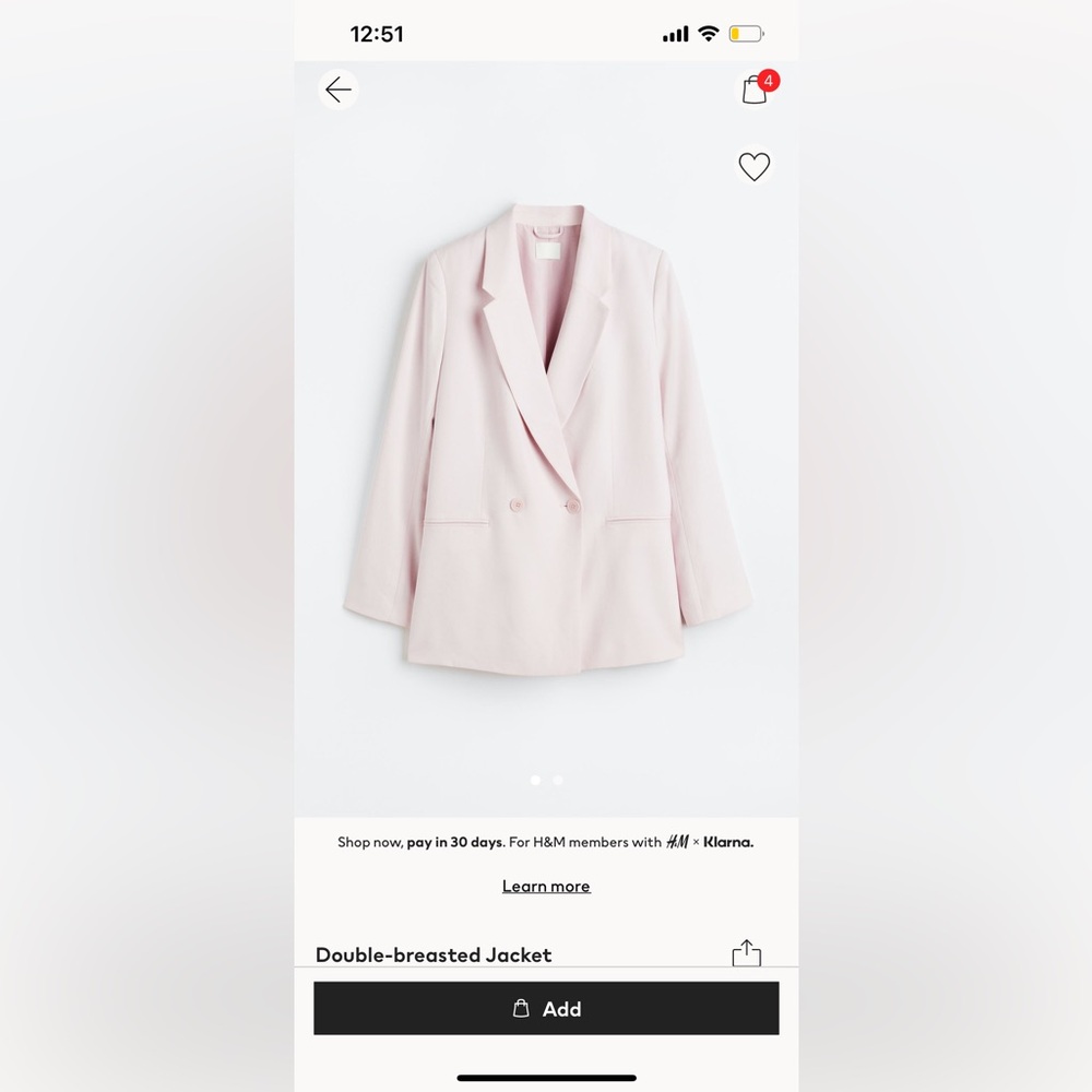 Hm double breasted blazer